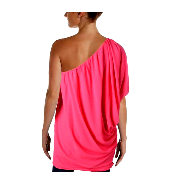 New - Hot PINK Gathered One Shoulder Cocktail Dress - Size 8 - Picture 8 of 9